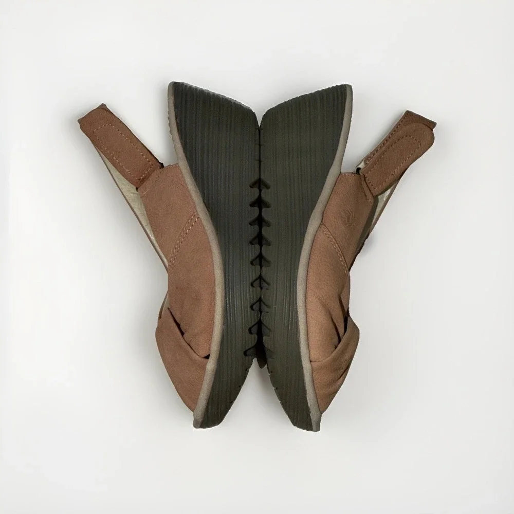 Fly London Yakin Leather Slingback Wedge Sandals Size 37 / 6.5-7 M   MSRP $176